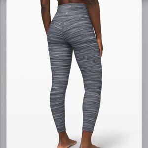 Lululemon Align 25” Mini Space Dye Herringbone Heathered Black White